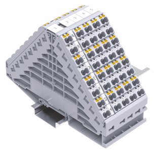 eight level DIN rail mounting terminal with 32 connection points - Techna