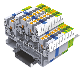double level DIN rail mounting terminals - Techna