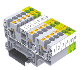 multiple connection Din rail terminal blocks - Techna